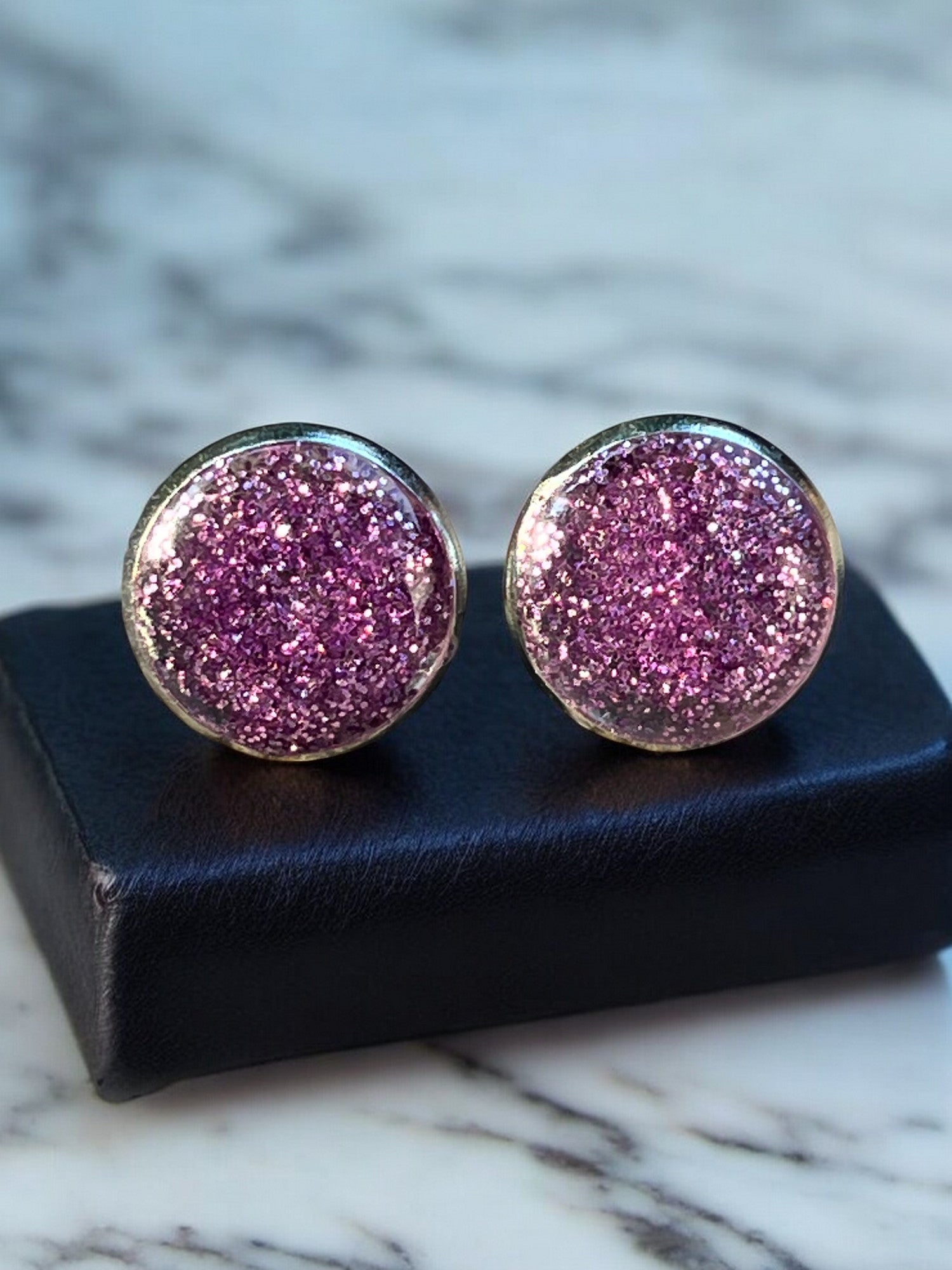 12mm Purple Cotton Candy Earrings