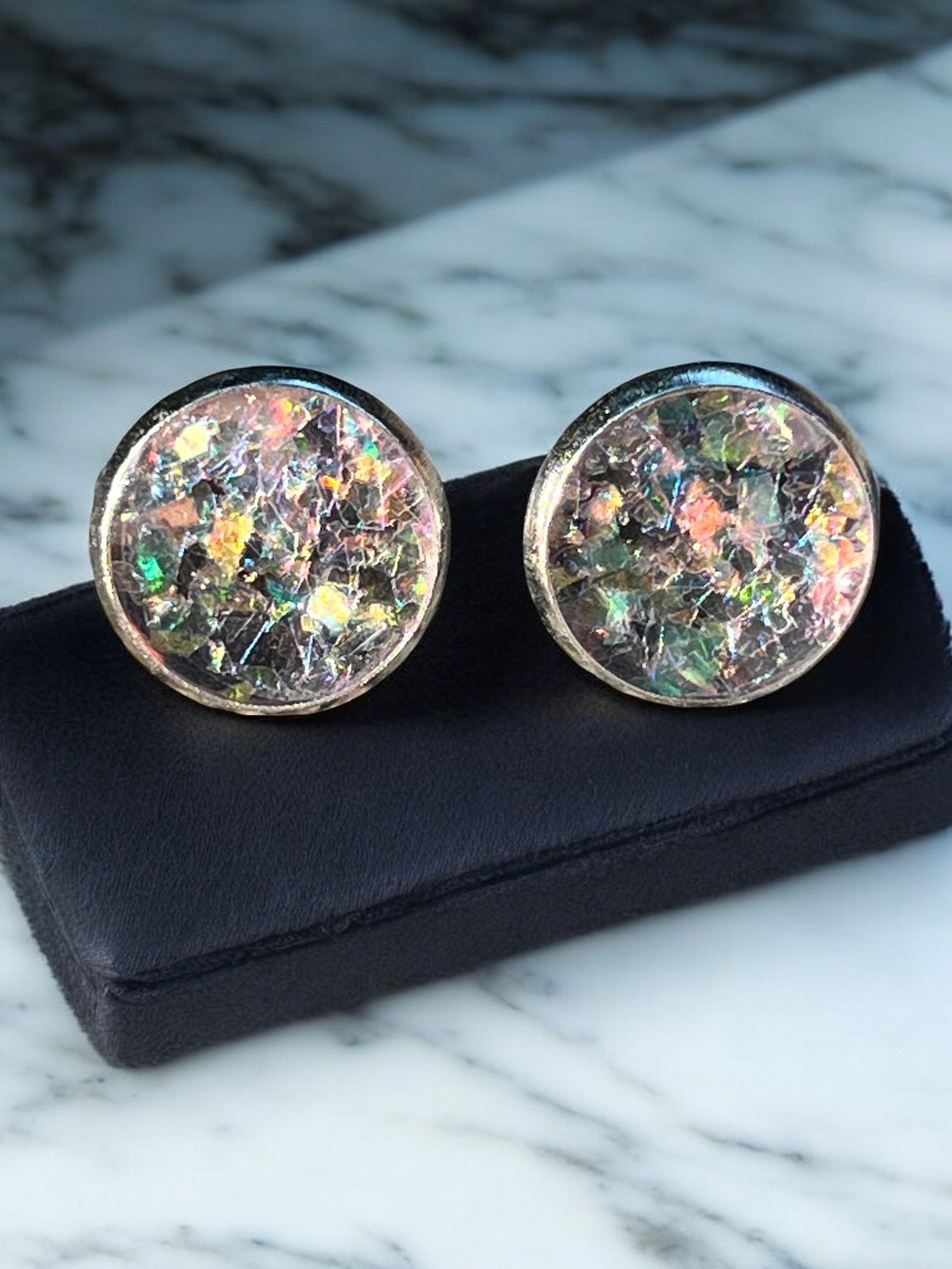12mm Broken Glass 2 Studded Earrings