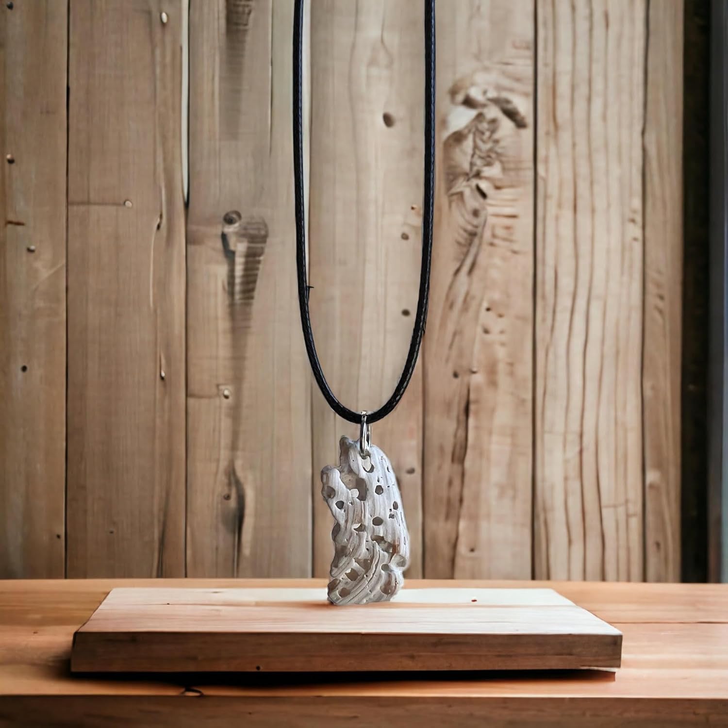 18" adjustable necklace with 1.5" coral pendant