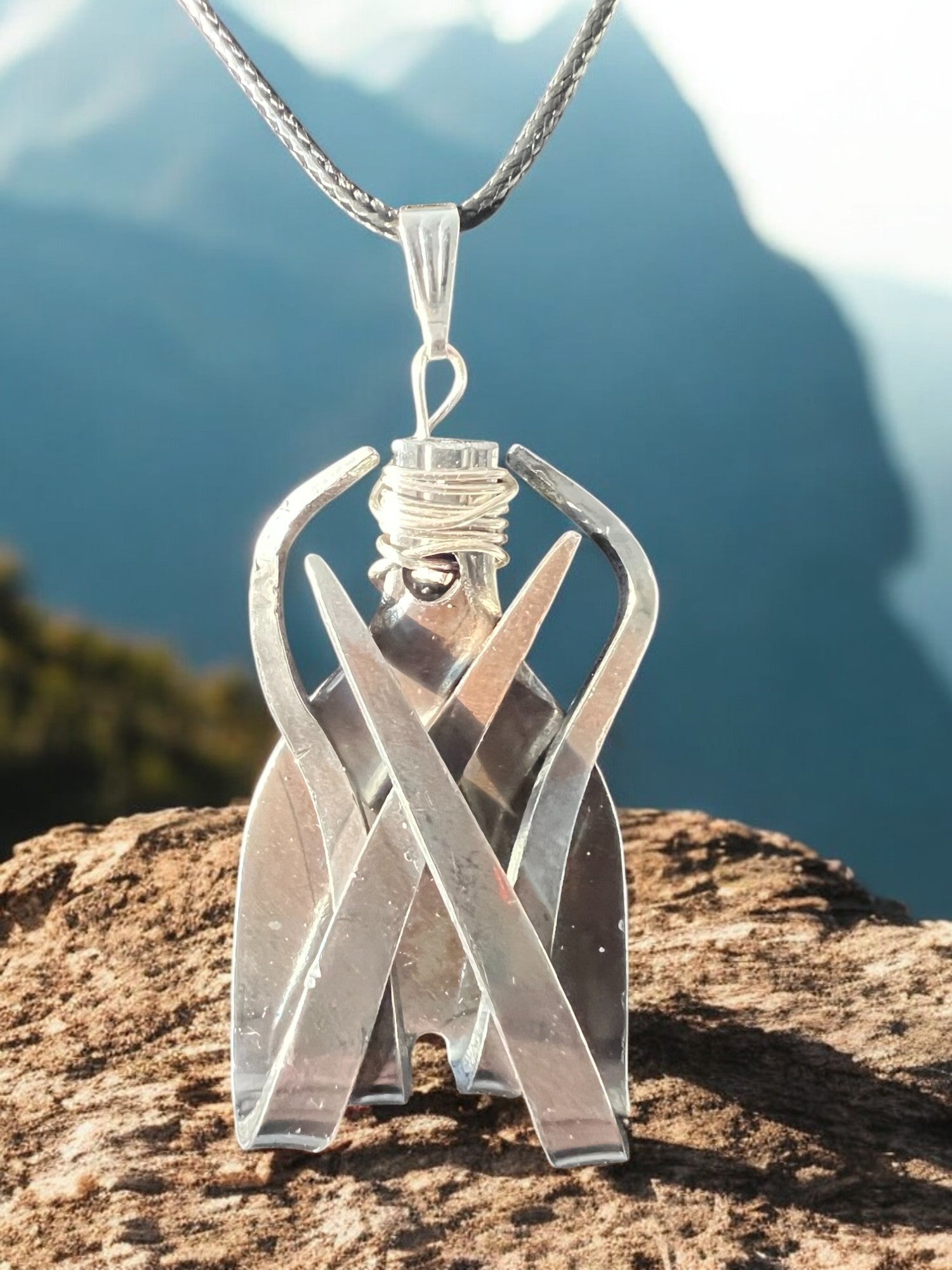 Handcrafted Stainless Steel Necklace With 18" Adjustable Necklace