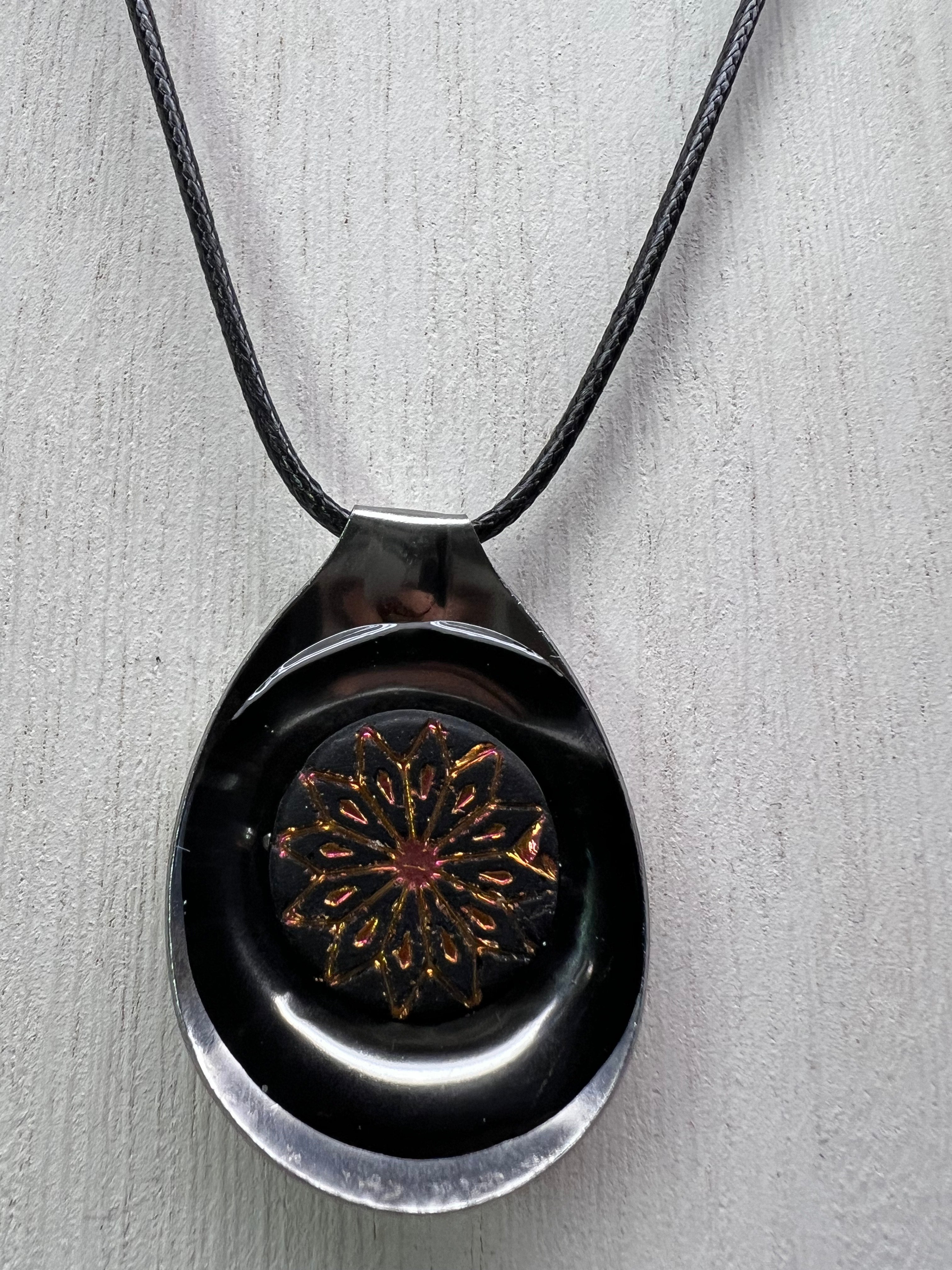 Spoon Pendant With Decorative Stone With 18" Adjustable Necklace