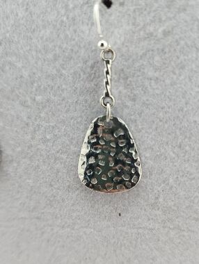 Textured Silver Drop Dangle Earrings - Women Jewelry